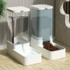 Automatic Pet Feeder & Water Dispenser Set - Gravity-Fed, Durable Plastic for Dogs & Cats 1