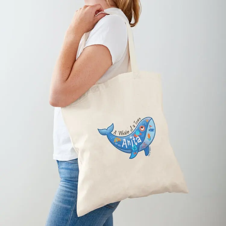 Official Whimsical Whale for Anita, Iowa Tote Bag woman shopping bag tote bag screen shoping