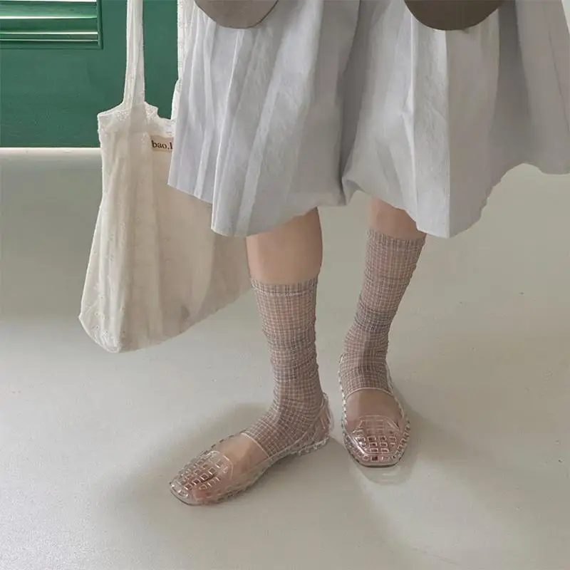 Gepunktete Fußwärmer für den Sommer aus Eisseide, Lyocell-Wadensocken, Süße Sonnenschutz-Fußabdeckung für Damen, JK-Beinwärmer – Detail 12