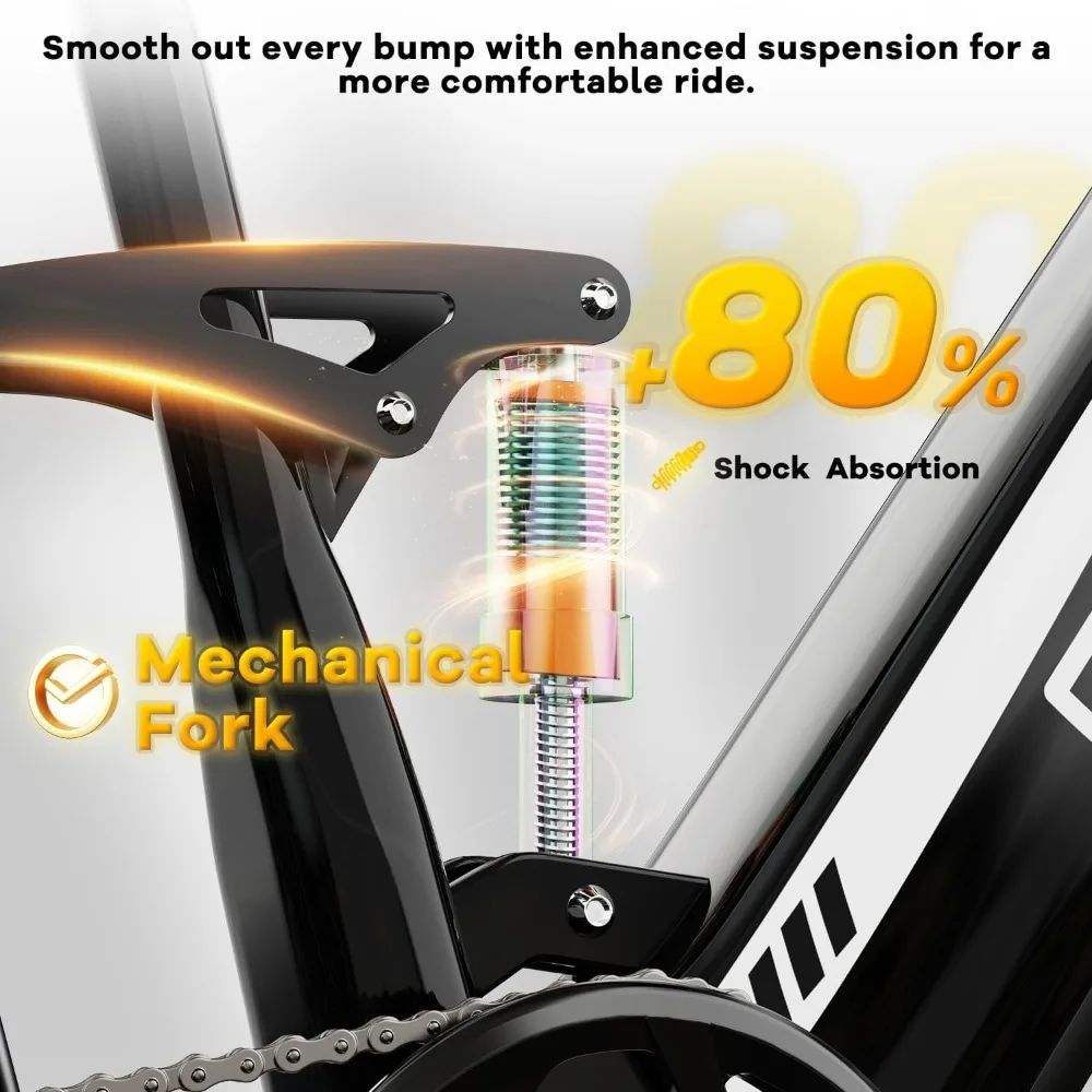 1500W E-Bike for Adults, 48V 20/25/60Ah Battery, 80Mile Range, 20x4 Fat Tire Electric Bicycle for Commute Beach Snow UL image 5