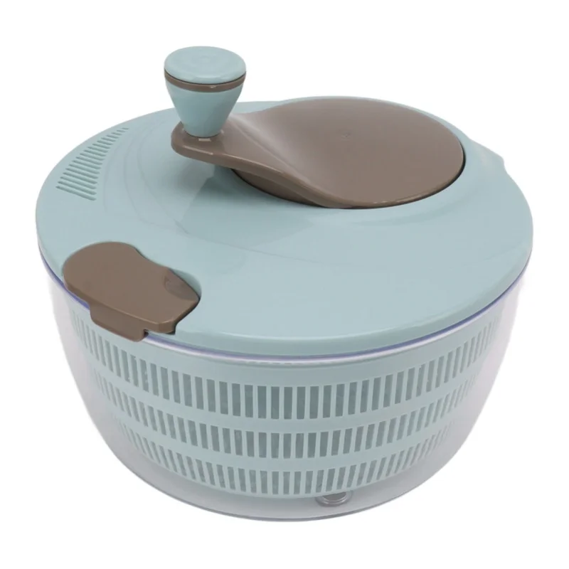Blue Salad Spinner, Plastic Vegetable Washer & Colander, Fruit Dehydrator Drain Basket for Fitness Meal Prep - view 2