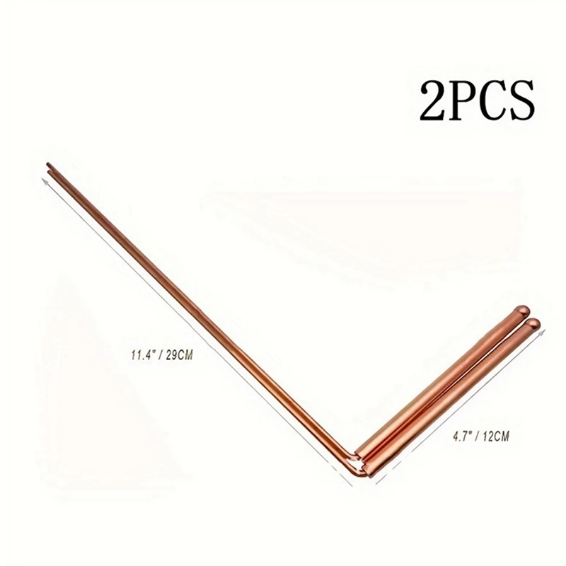 Dowsing Rods - ทองแดงบริสุทธิ์ 99.9% 2 ชิ้น Divining Rods - สําหรับ Ghost Huntings เครื่องมือ