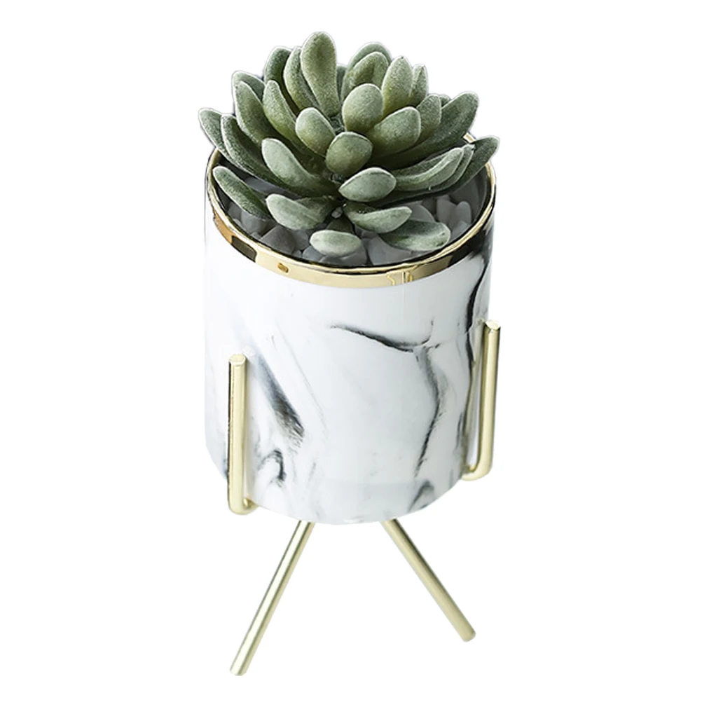 

Gold Plated Flower Pot Ceramic Home Decor Gilded Plant Pots Fashion Artistic Indoor Succulent Cactus Vase Modern Garden Supplies
