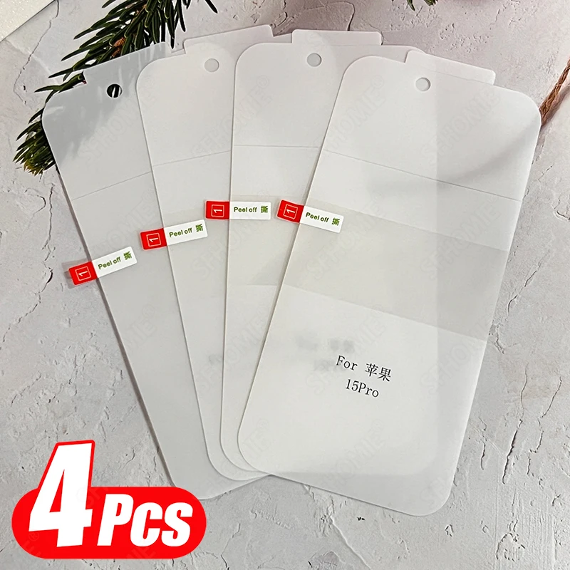 4 Piezas Película de Hidrogel para iPhone 14 11 13 12 15 16 Pro Max, para iPhone 15 16 14 Plus 12 13 Pro 16e Película de Cobertura Completa 2