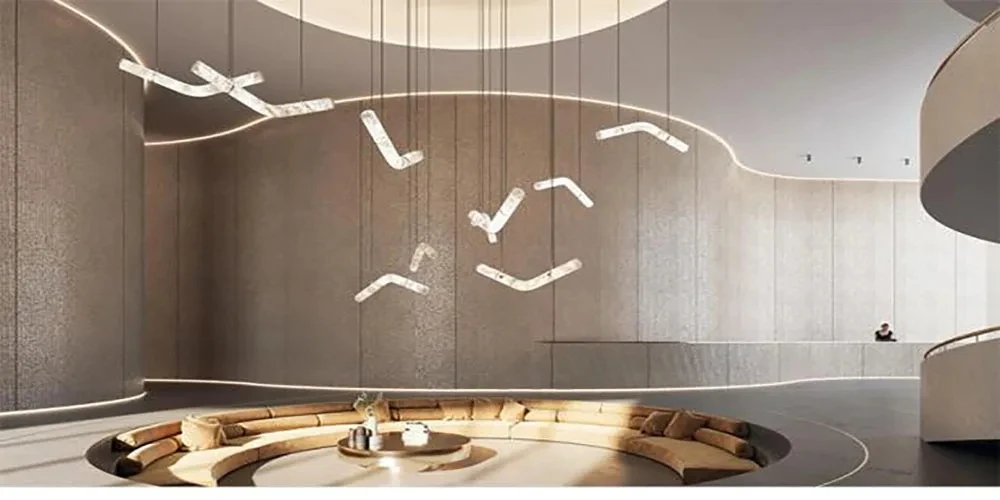 Dimmable LED Marble Art Gold Chrome Ceiling Pendant Lights