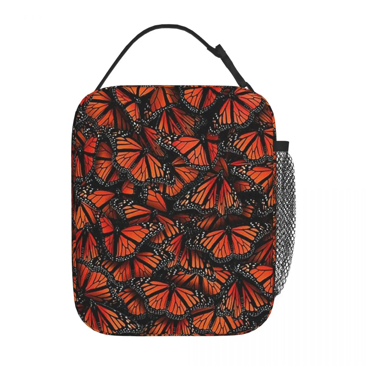 Orange Monarch Butterfly Insulated Lunch Bag for Kids School Cooler Thermal Food Box Tote Portable Lunch Boxes Container