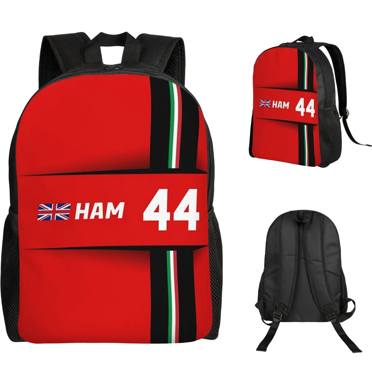 

F1 2025 - #44 Hamilton Student Backpack School Bag Hiking Travel Daypack for Men Women Fashion Bookbag Shoulder Bags
