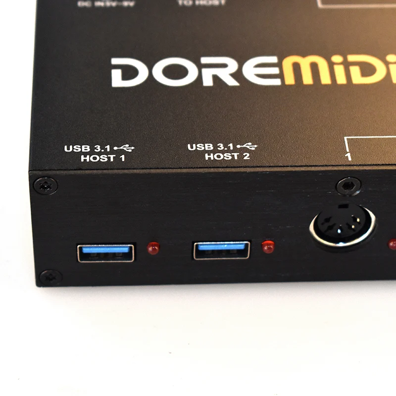 DOREMiDi HUB-8 6x6 MIDI Interface Host x2 MIDI Hub Box, 96 canales