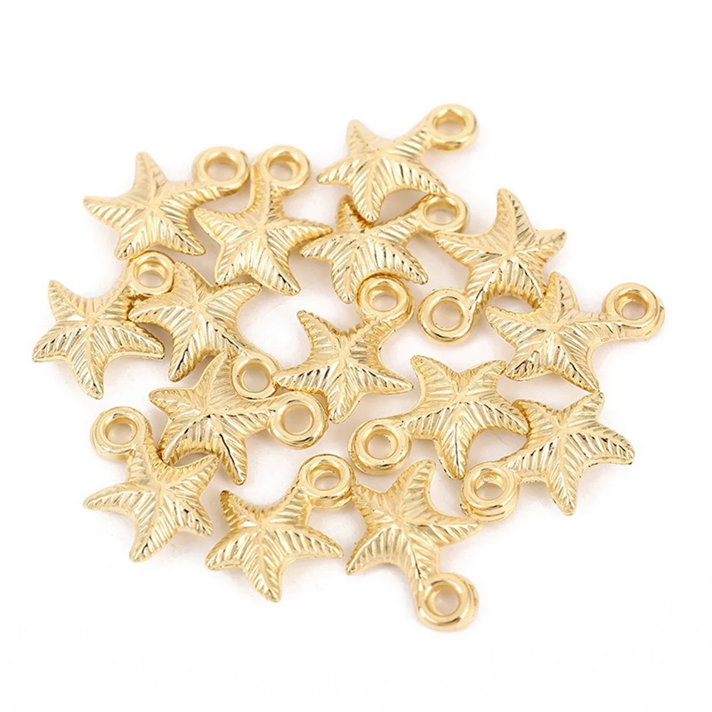 

15mm 100pcs 200pcs Starfish Charms Gold Silver Plated Beadwork Pendants DIY Jewelry Earrings Making Necklace Accessories Craft