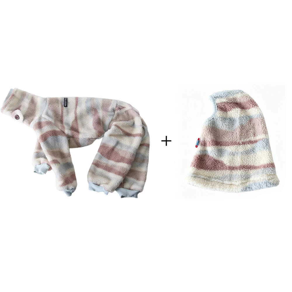 Warme winterjas met capuchon voor Italiënsche windhonden, fleece, 4-potig model, geschikt voor Whippets, dikke, warme herfsttrui voor middelgrote honden.