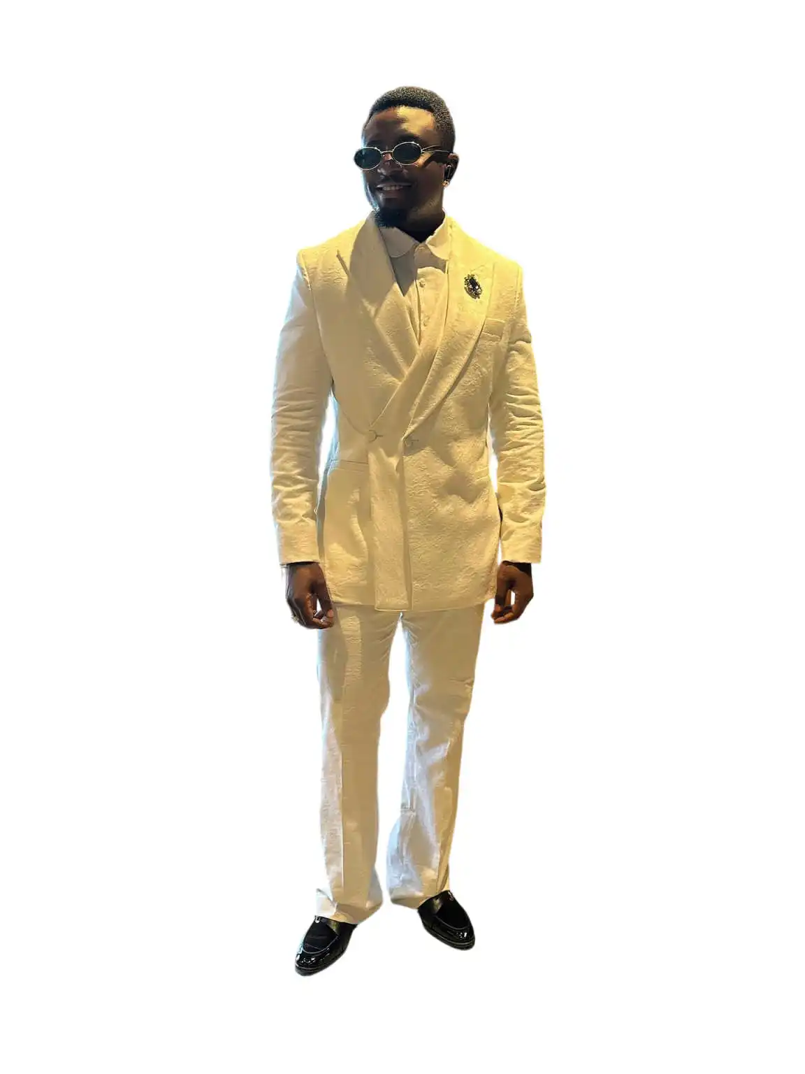 Jacquard-Herrenanzüge, 2-teilig, Jacke, Hose, spitzes Revers, zweireihig, für Hochzeit, Bräutigam, Smoking für besondere Anlässe, Übergröße