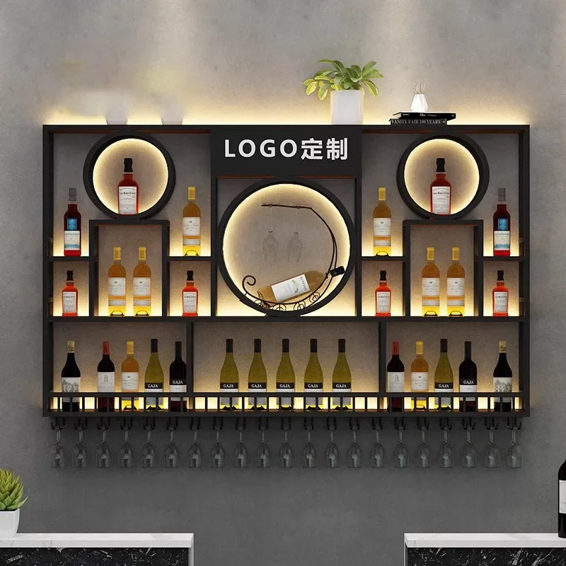 Modern Luxury Kitchen Gin Display Stand, Wall Hanging Display Stand