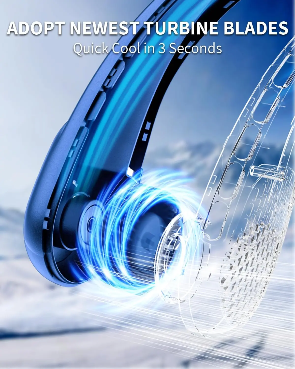 مروحة الرقبة مع مؤشر LED USB-C شحن بطارية طويلة الأمد مروحة خالية من الشفرة بدون استخدام اليدين مع 3 سرعات قابلة للتعديل وهادئة للغاية