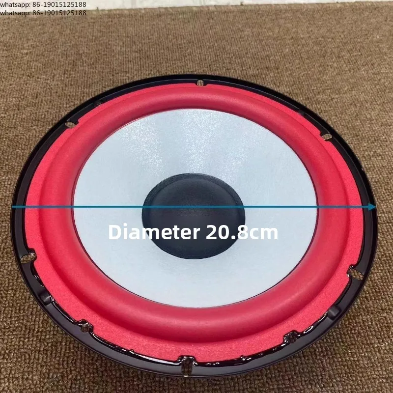 1PCS 8 Inch Full Range Speaker 4 Ohm 80 Watt Foam Side Long Stroke Composite Wool Whitened Basin Subwoofer Speaker