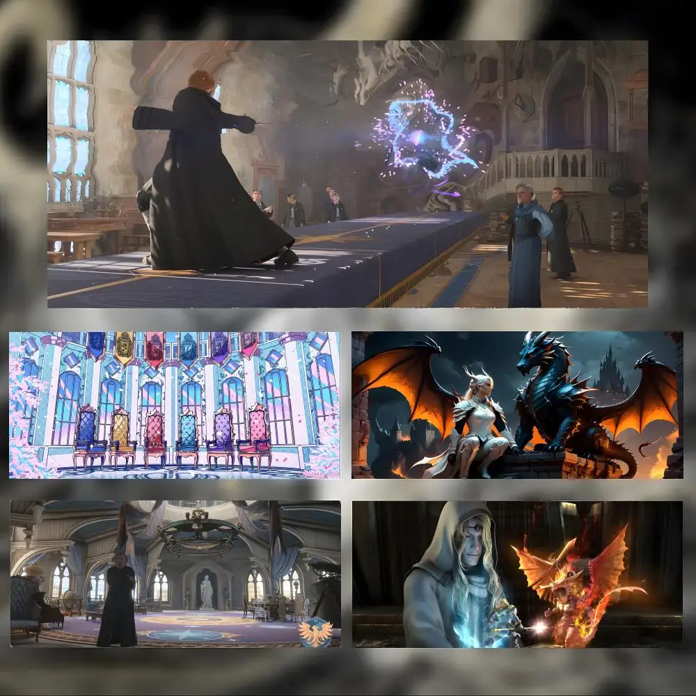 Magical Fantasy World M-Magic Academy Mouse Pad Large Thick Desk Pad Stitched Edges Gaming Mouse Mat for PC