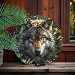 Round Aluminum Sign, Metal Sign, Funny Wolf Decorations, Signs For Home Office Coffee Cafe, Decor room decoration