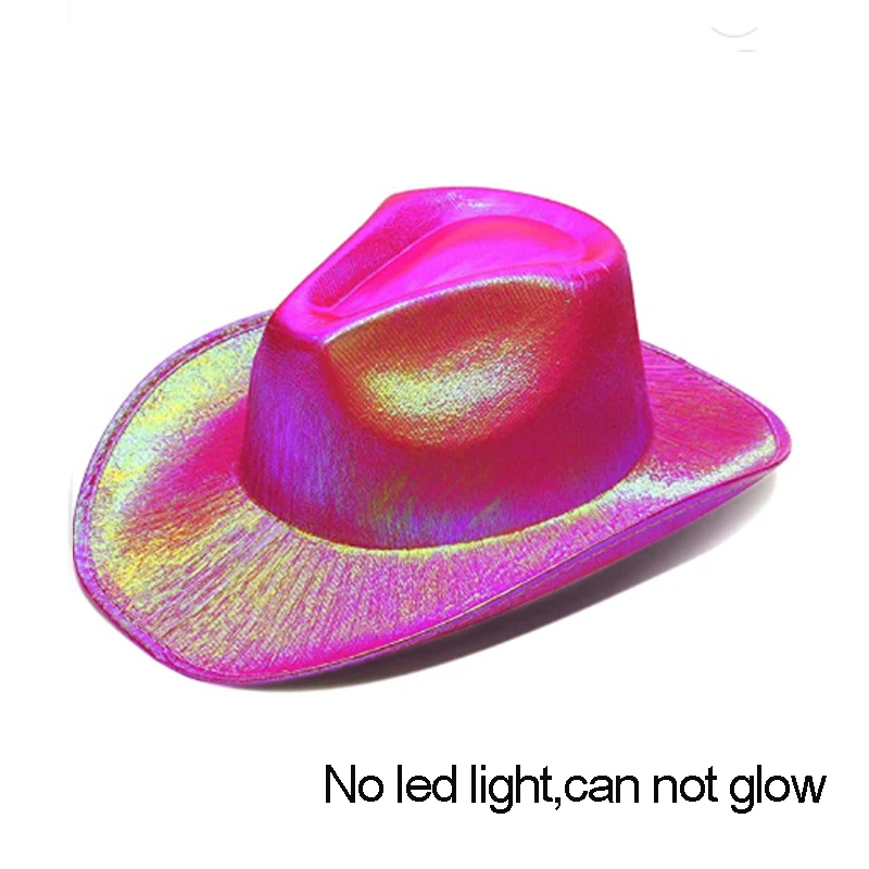 Neue Ankunft Perlglanz Cowboy Hut Tanz Kostüm Dekorieren Leuchtende Cowgirl Kappe Glowing Für Neon Nachtclub