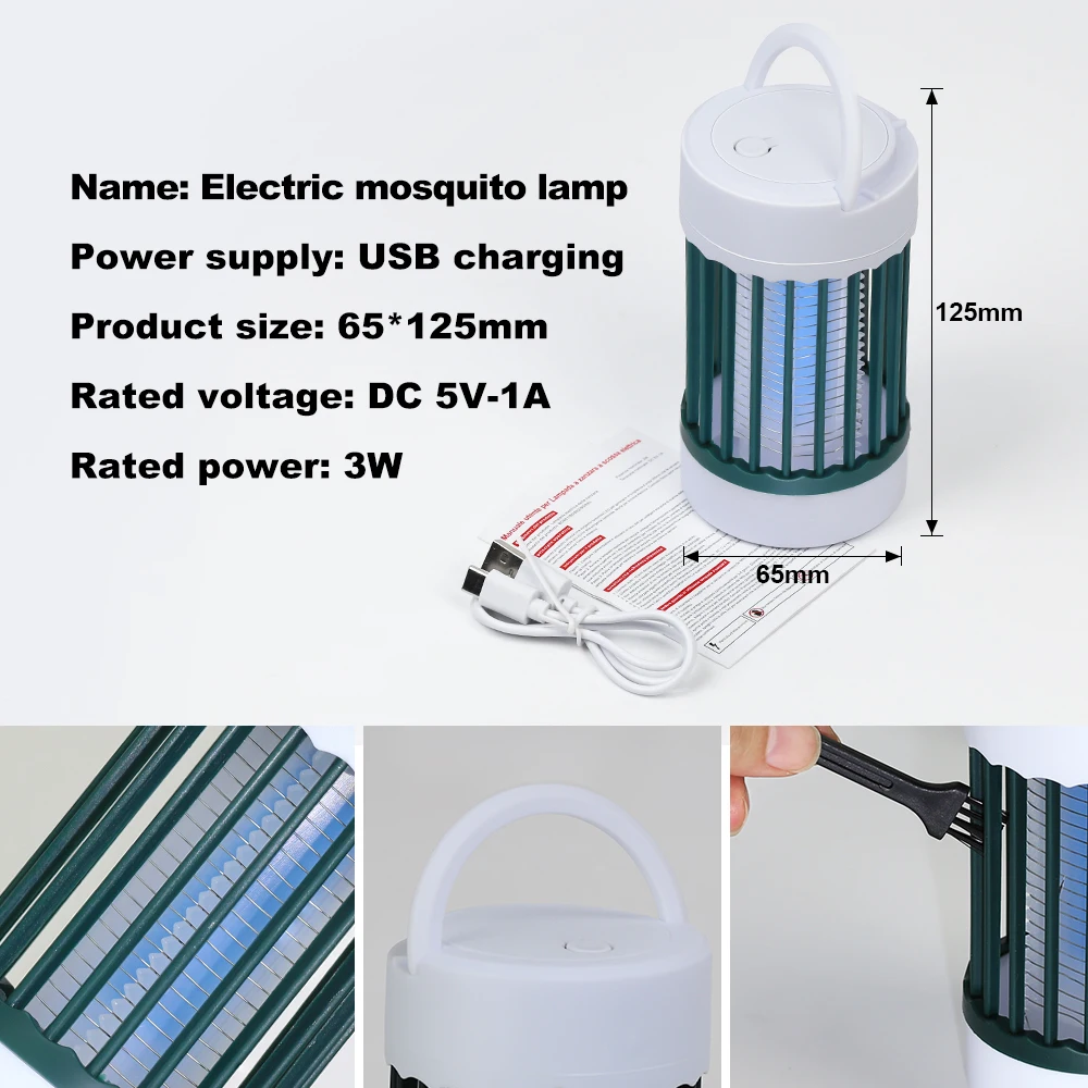 Kills Electric Mosquitoes DC 5V UV Lamp Portable USB Rechargeable Bug Zapper Insect Trap Anti Mosquito Lamp For Outdoor Camping