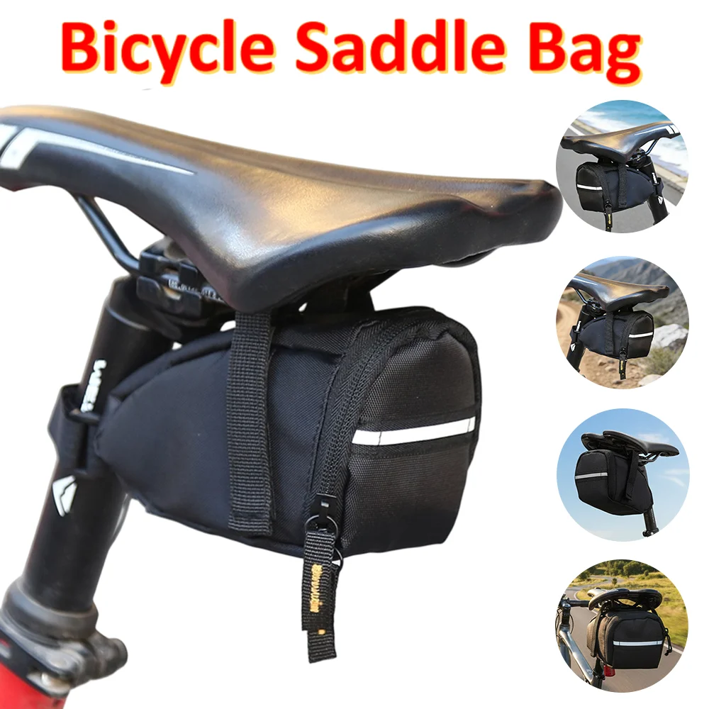 1L Bicycle Bag Large Capacity Bike Seat Bag Back Seat Pouch Bicycle Saddle Bag EVA for Mountain Road Bikes Bicycle Saddle Bag