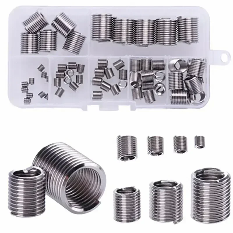60 Pcs Stainless Steel Wire Thread Repair Insert Assortment Helicoil Repair Kit With M5 M6 M8 M10 Helicoil Type