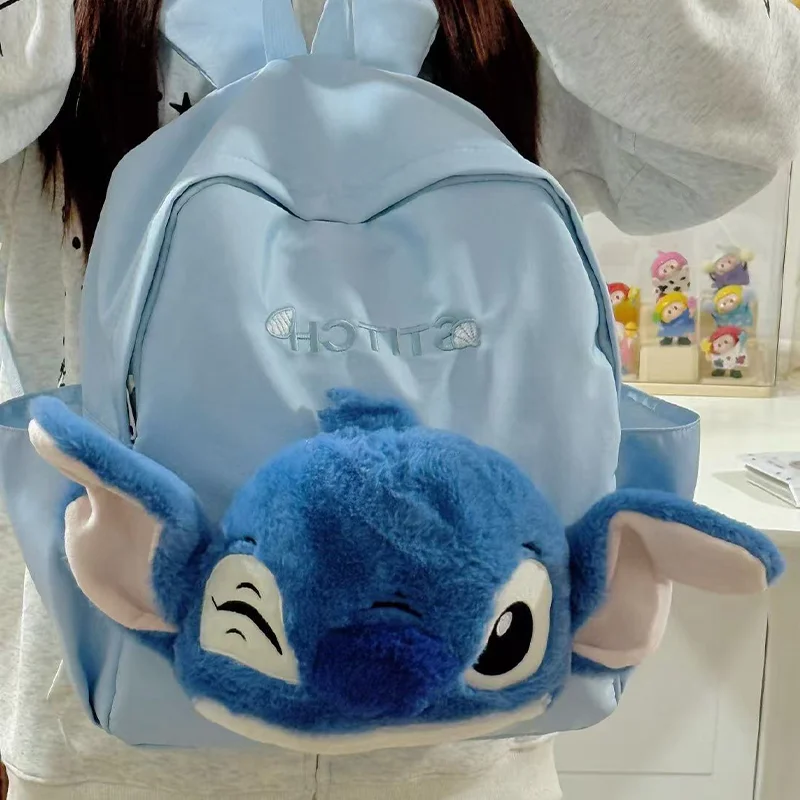 Nouveau point Kawaii dessin animé en peluche sac à dos bleu drôle dessin animé grande capacité étudiant sac à dos rentrée scolaire saison