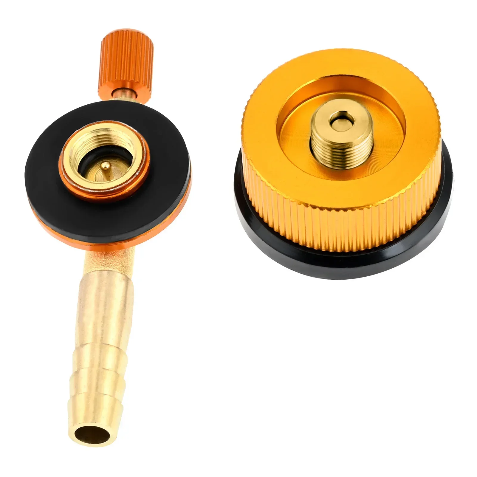 2Pcs/set Valve Caps Camping Gas Refill Adapter Brass Universal Gas Bottle Adaptor for Butane Canister To Screw Gas Cartridge