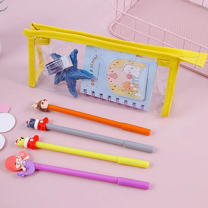 Transparent Pencil Case Kawaii Large Capacity Soft Waterproof With Zipper School Pencil Case Trousse Scolaire School Supplies