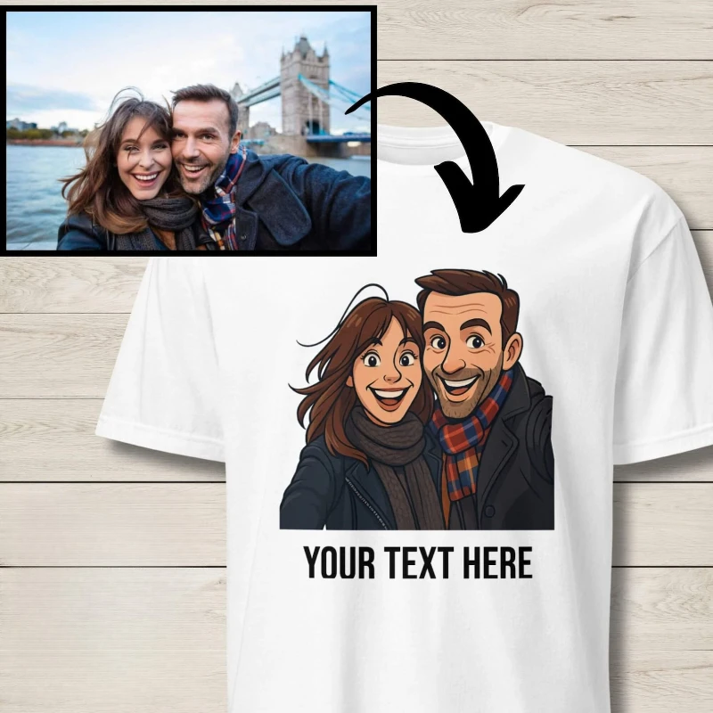 Personalized Photo shirt kids family shirts Custom Couple T Shirt Cartoon Custom Text DIY Image Print Tee daddy Valentine Gift
