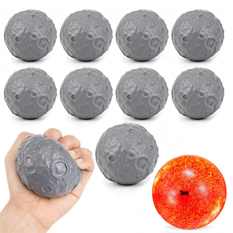 Moon Sun Rock Squeeze Stress Balls for Anxiety Soft Foam Hand Exercise Therapy Birthday Party Favors Gifts Kids Teens Adults