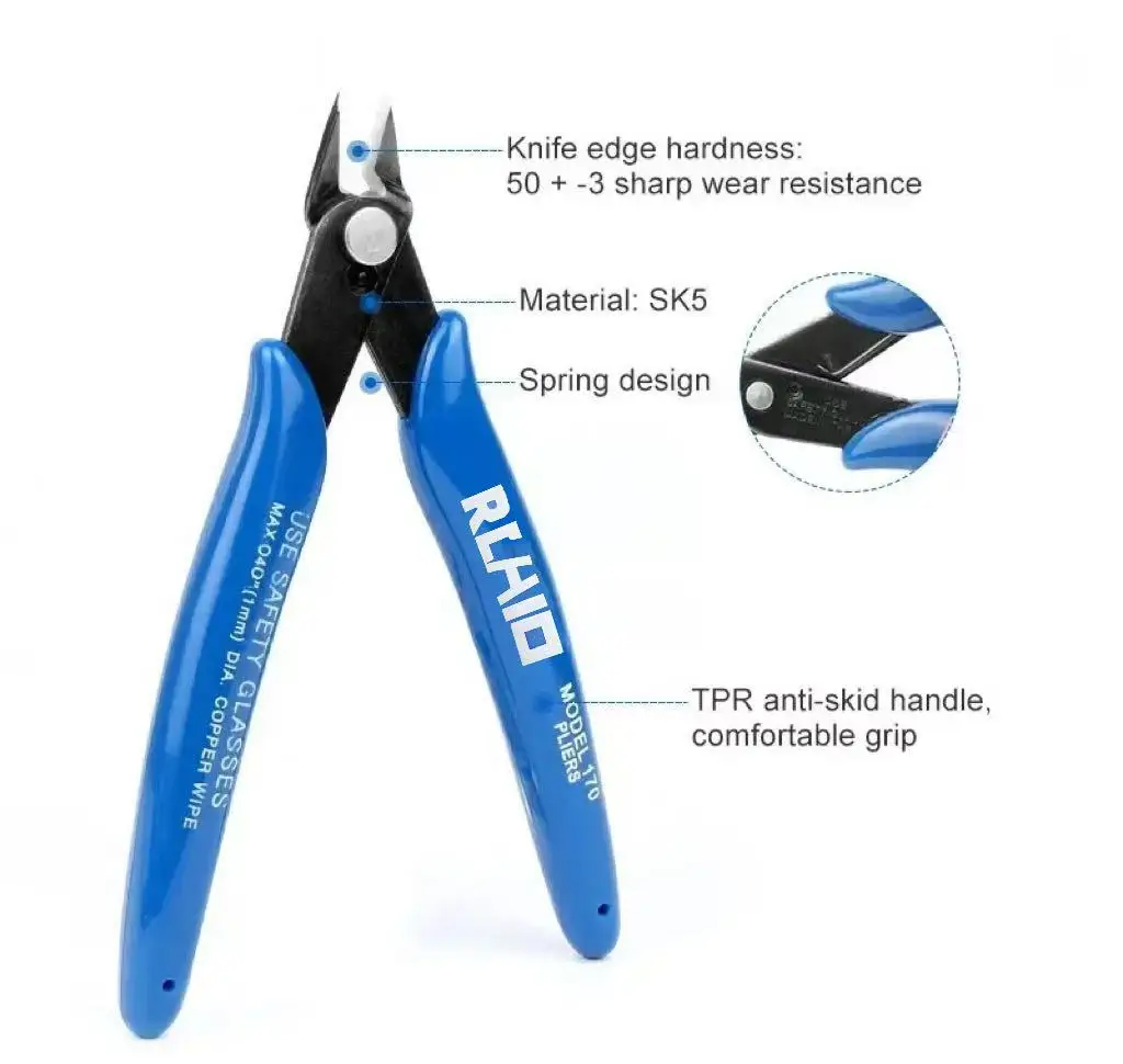 1/2pcs PLATO 170 Wishful Clamp DIY Electronic Diagonal Pliers Side Cutting Nippers Wire Cutter 3D Printer Parts Hand Tools Jaw