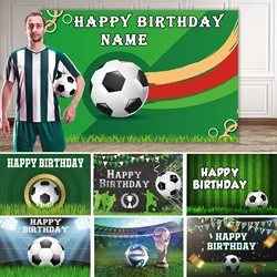 Boy Adult Football Party Backdrops Soccer Celebration Birthday Decorations Custom Name Gift For Hubby Kid Photography Background