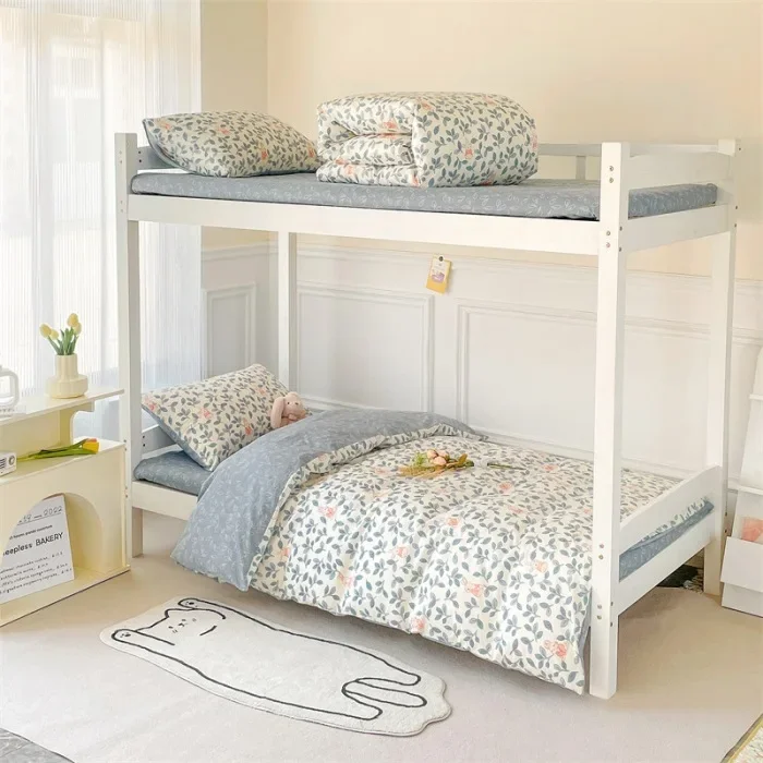 

Student three-piece cotton 60 small fresh pure cotton kit college wind quilt cover bed sheet 0.9 bed 1.2 bed