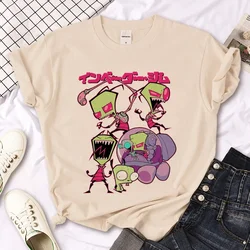 Invader Zim Tee Women's Pattern T-shirt for Girls 2000s Clothing Women's Loose Casual High End Clothing T-shirt for Women