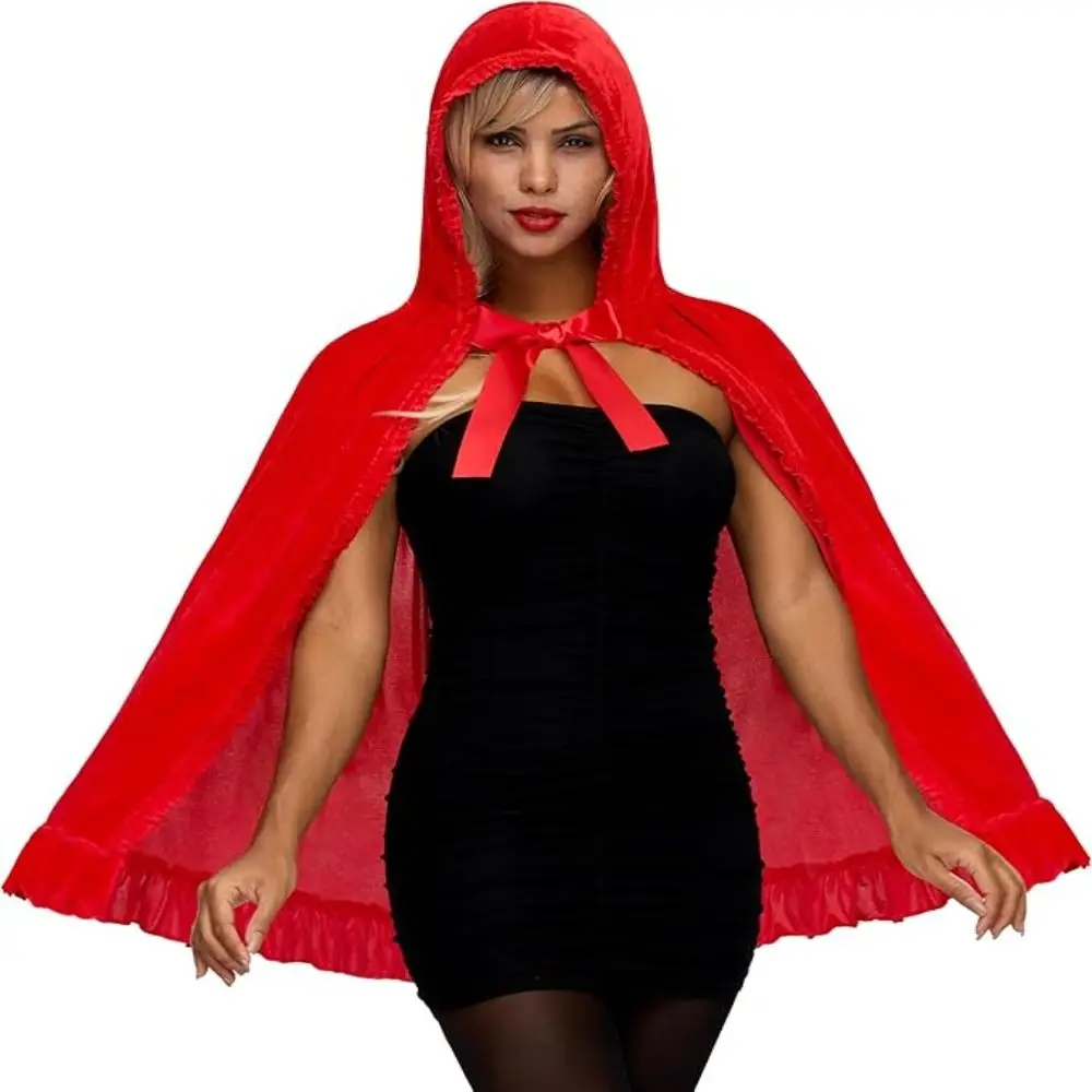 

New Design with Oversized Hood Halloween Hooded Cloak Lace-up Black Color Overcoats Vintage Cosplay Costume