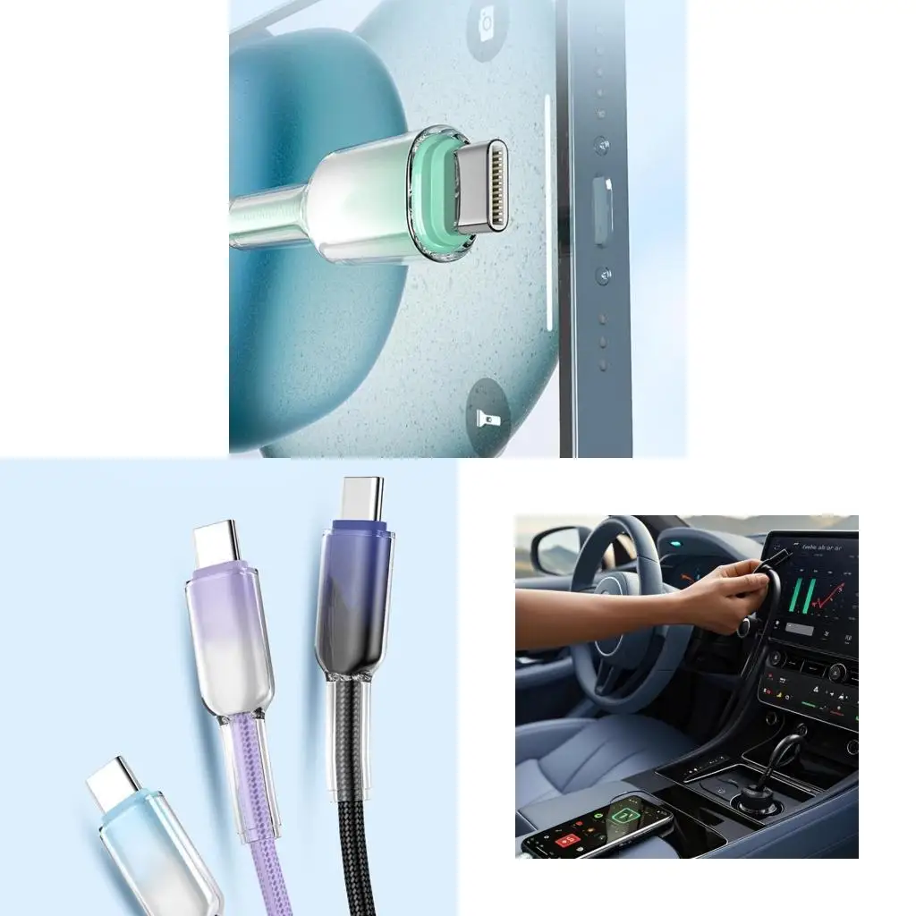 652F USB C to USB C Cable Fast Charging Cord 60W Type C to Type C Cable for Phone Laptop Home Office Travel Use