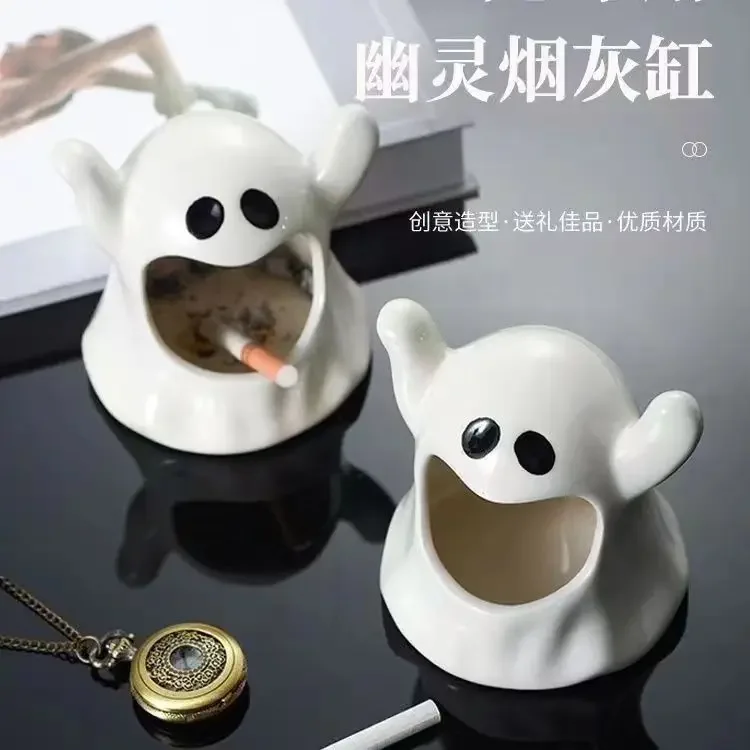 Cute Ghost Smoke Eliminating Sand Ashtray Ins High Beauty Cartoon Household Fresh Ash Does Not Fly