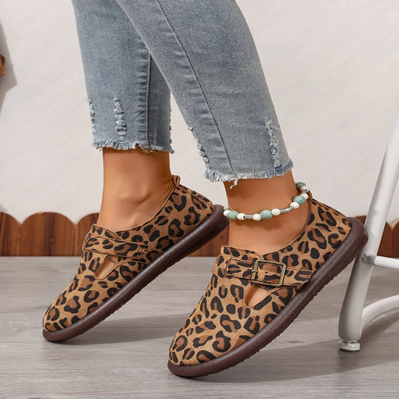 Fashionable and Sexy Leopard Print Decoration Comfortable Casual Flat Women\'s Shoes Lightweight Wear-resistant Loafers