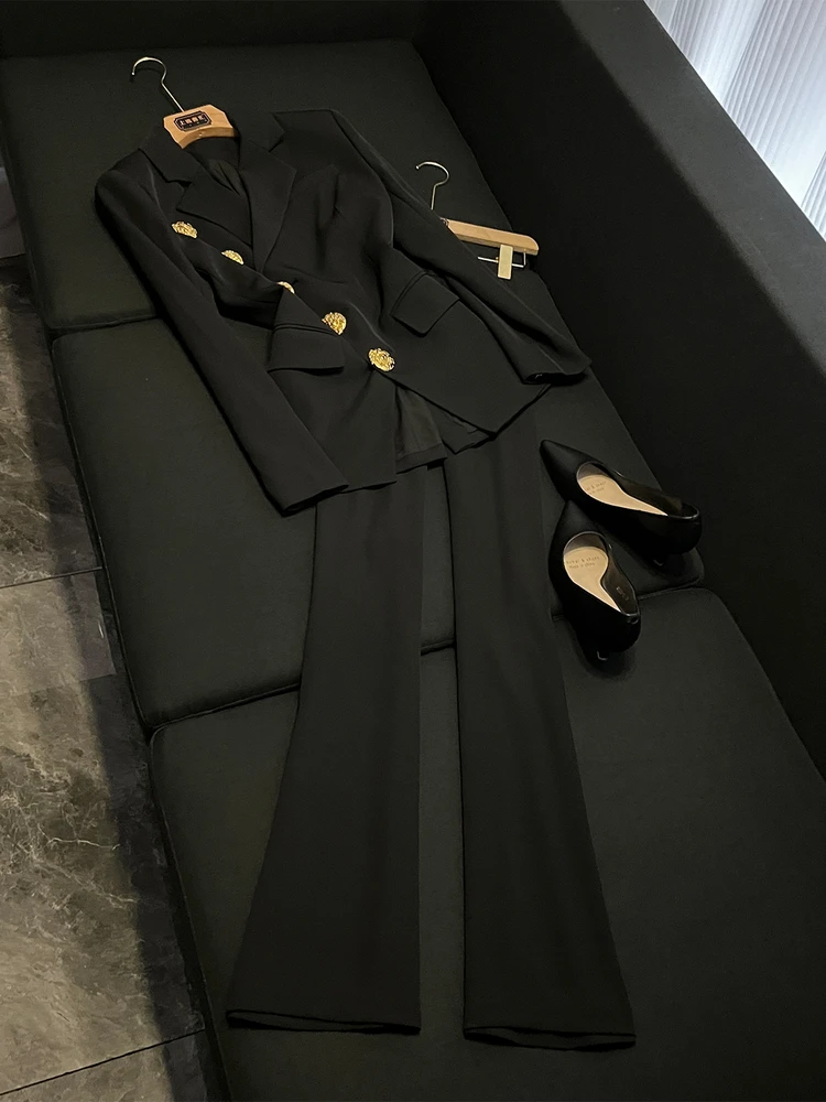 Ele conjunto de duas peças terno de cintura de botão único feito de alta qualidade sensação inverno 2025 novo sle francês sle para mulher