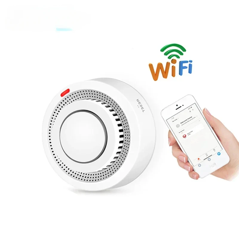 Household WiFi Intelligent Smoke Detector Tuya Graffiti Fire Remote Smoke Alarm Gas Leakage Sensor App Control Ultra Low Power