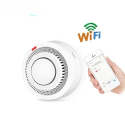 Household WiFi Intelligent Smoke Detector Tuya Graffiti Fire Remote Smoke Alarm Gas Leakage Sensor App Control Ultra Low Power