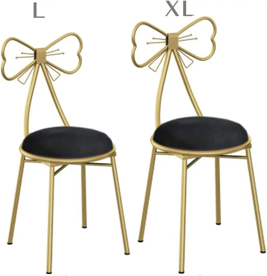 Modern Makeup Vanity Chair Stool,Cute Butterfly Stool Chair Ottoman Bench Metal Bench Legs Gold Dining Chair For Kitchen