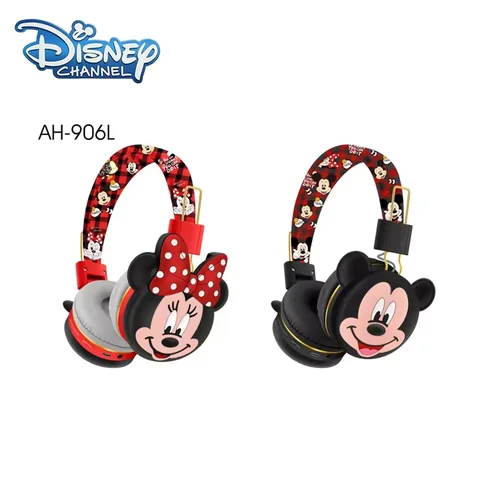 Auriculares Bluetooth de Disney, auriculares inalámbricos de Mickey Minnie, auriculares plegables con sonido HIFI y micrófono, regalos para niños de dibujos animados de Anime