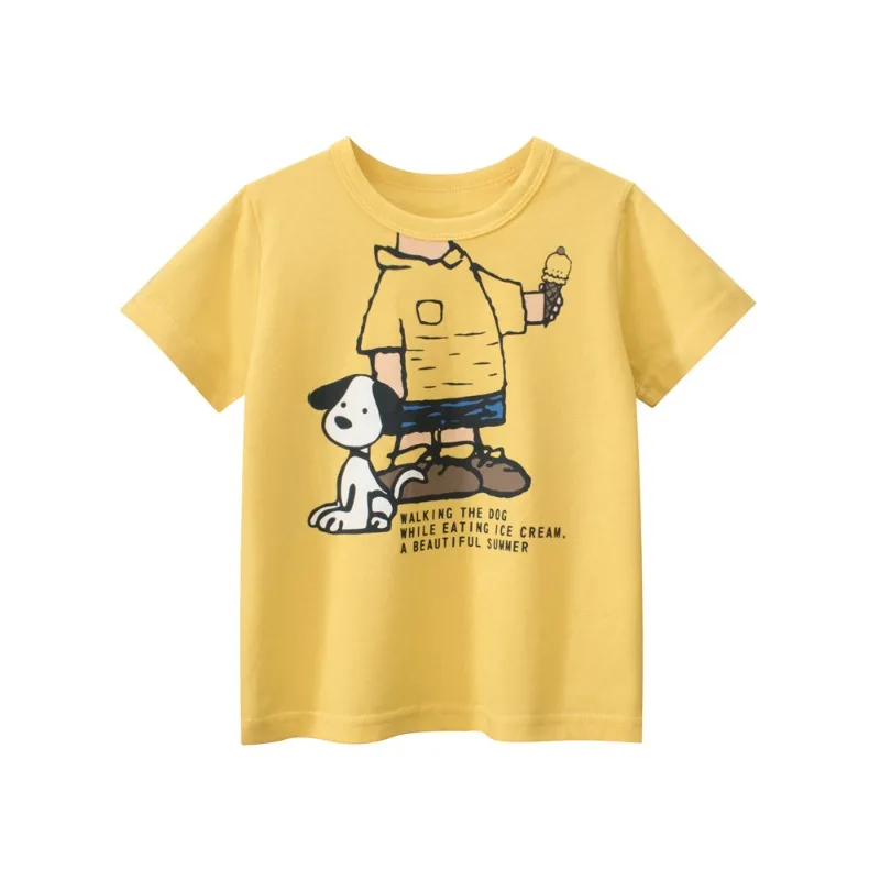 Fun and Comfortable Cartoon Dog T-Shirt for Boys – Perfect for Summer