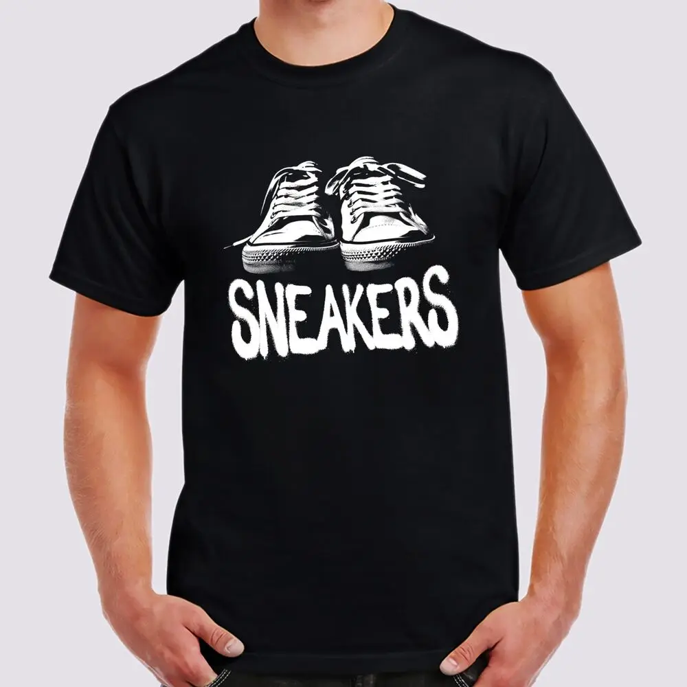 Retro Sneakers Graffiti Style Printed T-Shirt  Tees Cotton Luxury brand vintage oversized