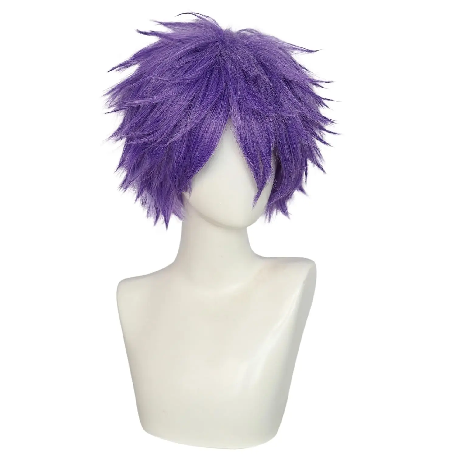 Halloween Christmas School Thanksgiving Day Party Wigs Synthetic Short Purple Straight Men's Cosplay Wig