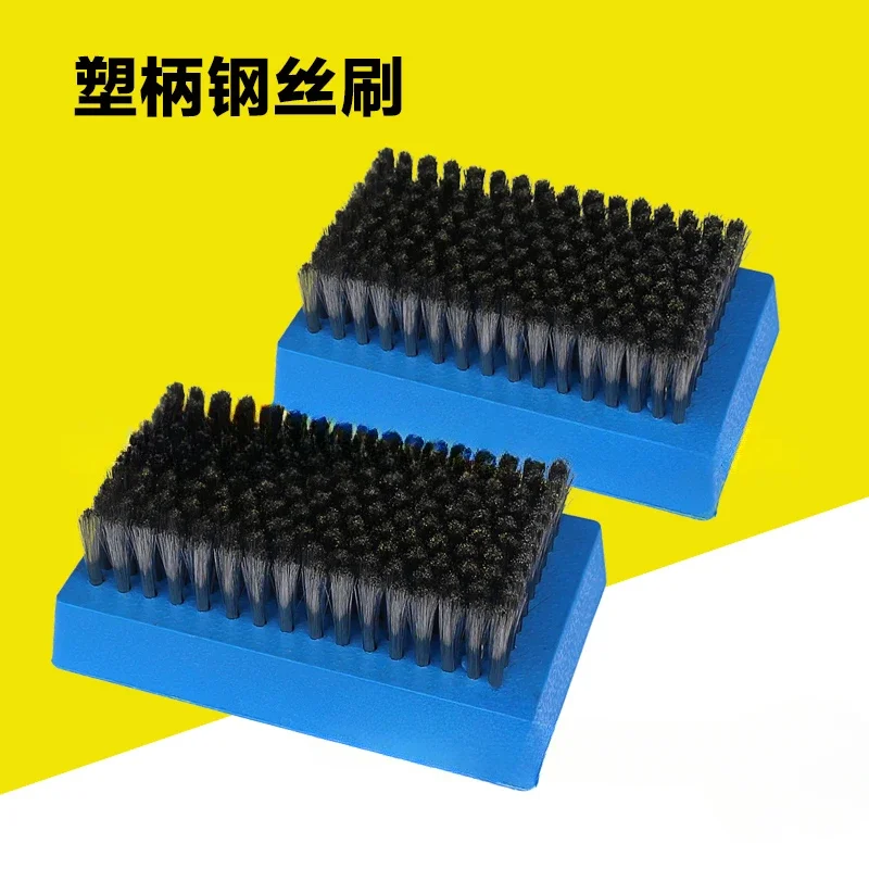 Brush Plastic Handle Steel Wire Brush Wallpaper Printing Anilox Roll Cleaning 0.076 Wire Diameter Corrosion and Resistance