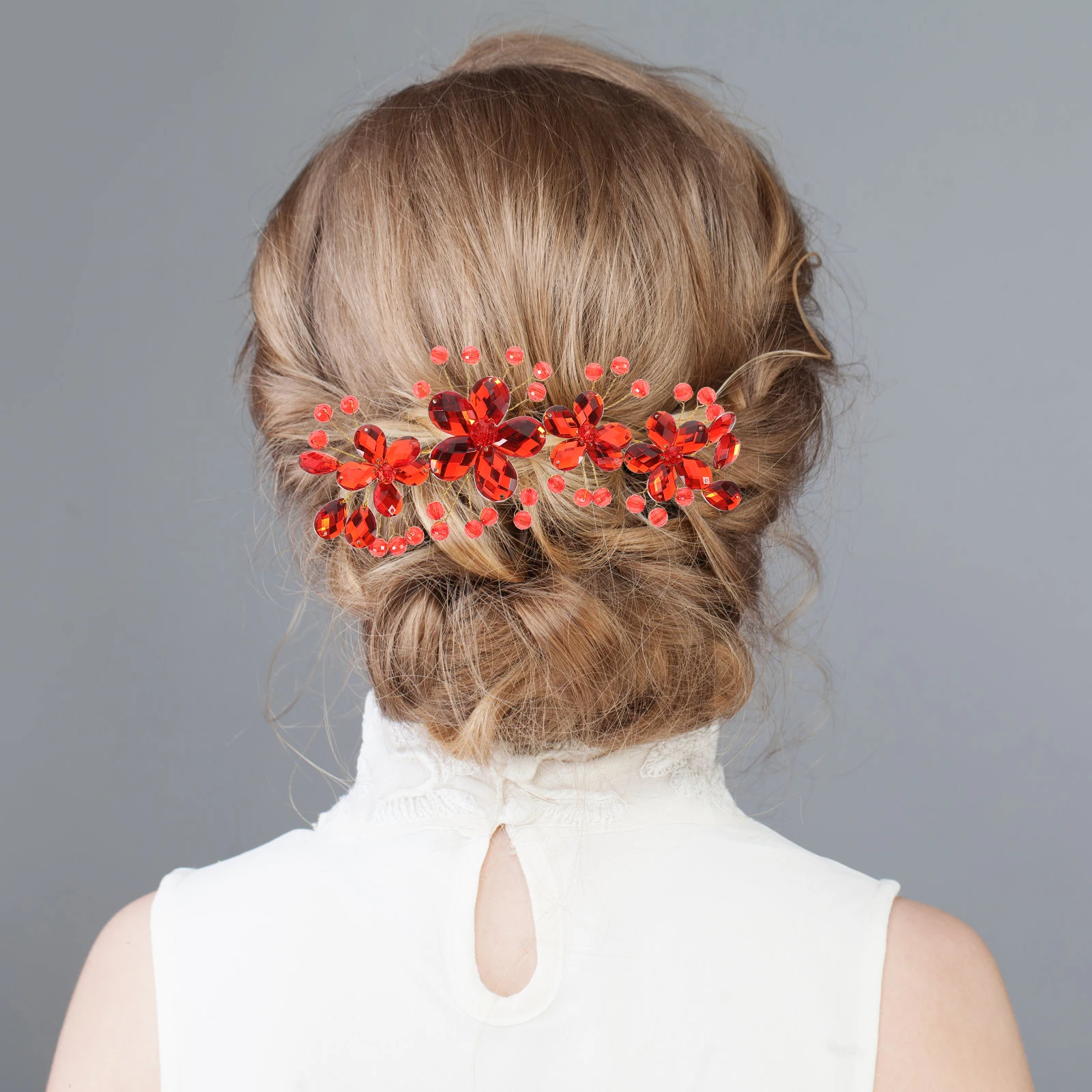 

Crystal Burgundy Tiara Bridal Jewelry Bridesmaid Headpiece Hair Vine Headpieces for Wedding Soft Headband Headdress