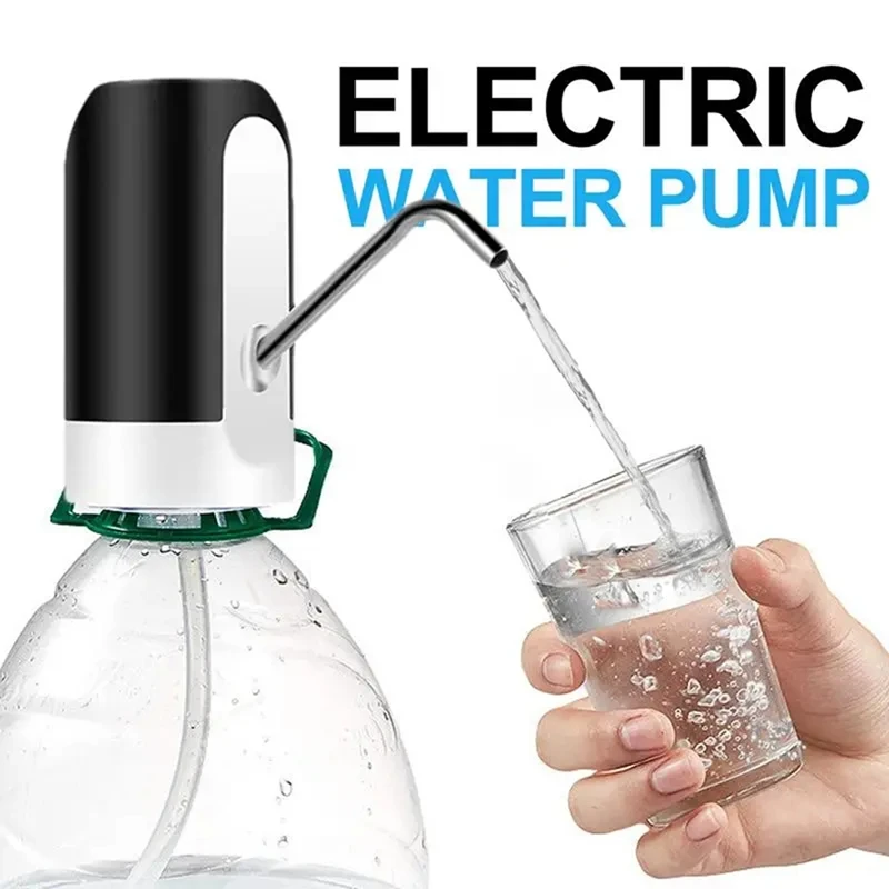 White/Black Water Bottle Pump USB Charging Auto Switch Drinking Dispenser Charging One Click Auto Switch Drink Pump