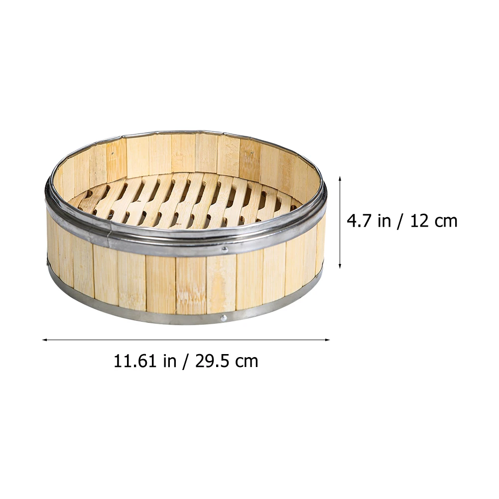 

1 Set Bamboo Food Bun Metal Edges High Temp Resistant Steamer Basket For Rice Eggs Corn Cooking Tool Household Bamboo Steamer