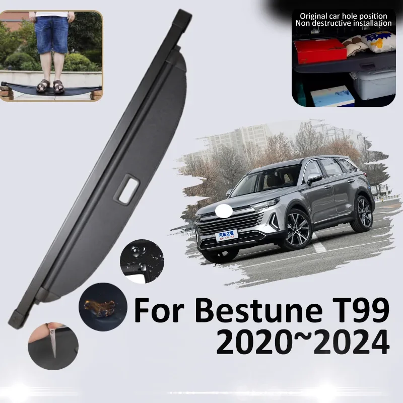 

Car Trunk Cargo Cover For Bestune T99 2020 2021 2022 2023 2024 Security Shield Rear Rack Curtain Partition Privacy Accessorie